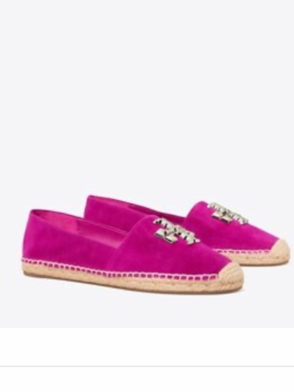 TORY BURCH Eleanor Espadrille shoes pink Fushia, 12, suede leather, comfortable